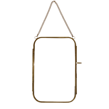 Rounded hanging brass frame 13x20cm