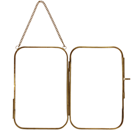 Rounded hanging brass frame 13x20cm