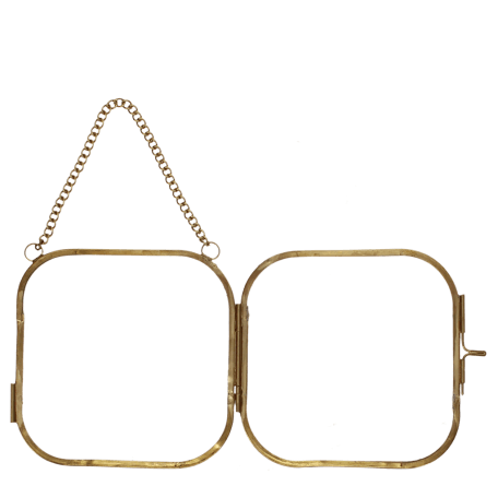 Rounded hanging brass frame 10x10cm