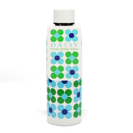 Stainless steel drinks bottle 500ml - Blue and green Daisy