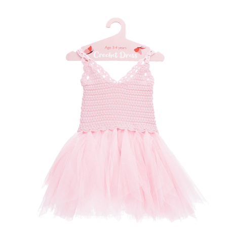 Crochet dress (3-4 years) - Pale pink