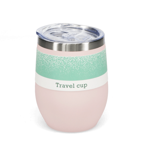 Rubber coated travel cup 350ml - Pink