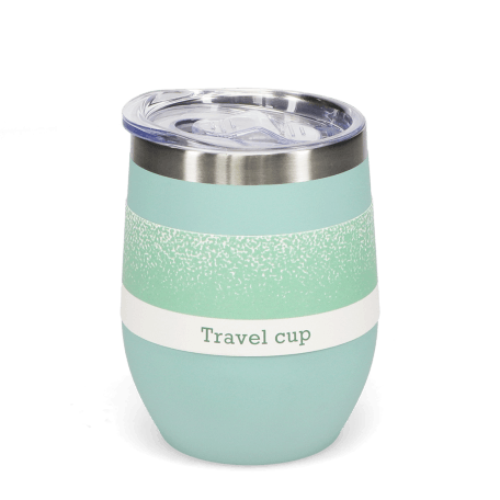 Rubber coated travel cup 350ml - Eggshell blue