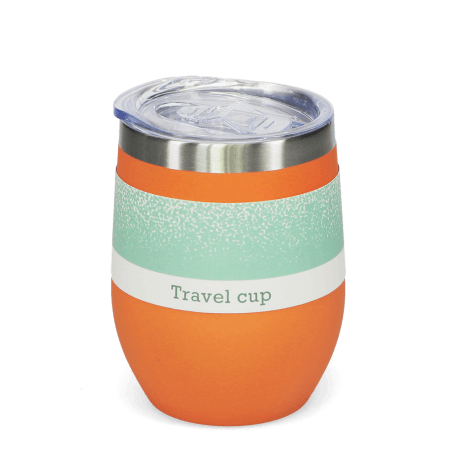 Rubber coated travel cup 350ml - Orange