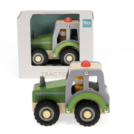 Wooden push along vehicle toy - Tractor (green)