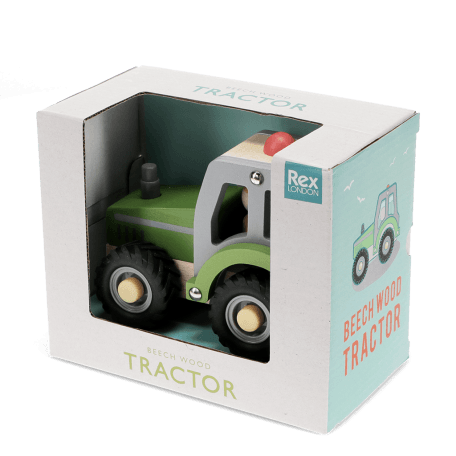 Wooden push along vehicle toy - Tractor (green)