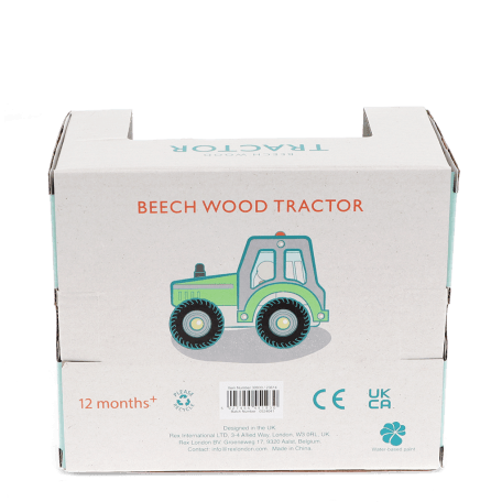 Wooden push along vehicle toy - Tractor (green)