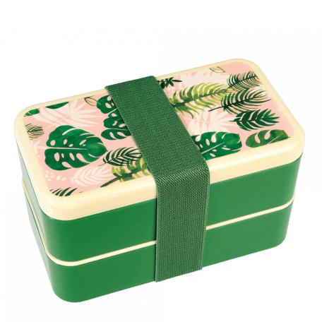 Bento box with cutlery - Tropical Palm