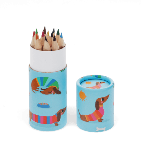 Tube of colouring pencils - Sausage Dog