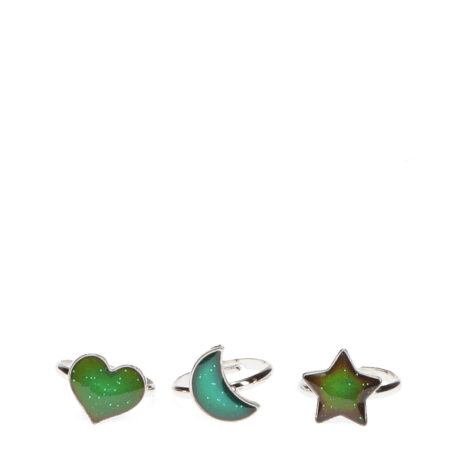 Mood rings (set of 3) - Heart, star & moon