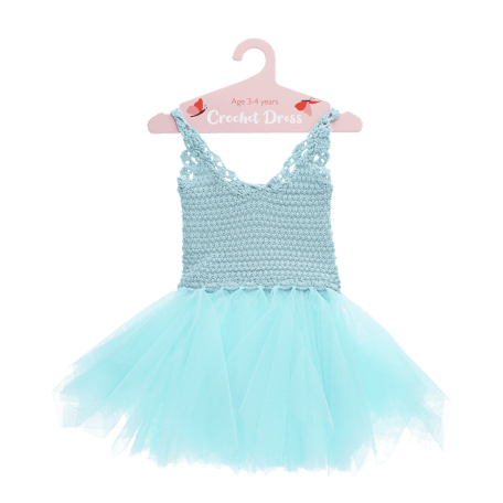 Crochet dress (3-4 years) - Aqua blue