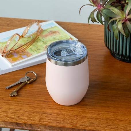 Rubber coated travel cup 350ml - Pink