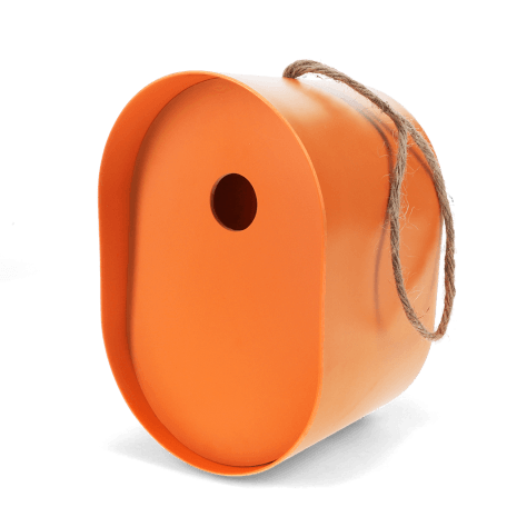 Oval bamboo fibre birdhouse - Orange