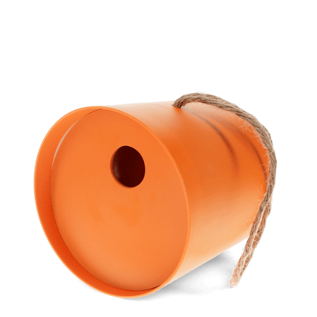 Round bamboo fibre birdhouse - Orange