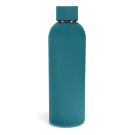 Rubber Coated Steel Bottle 500ml - Petrol Blue