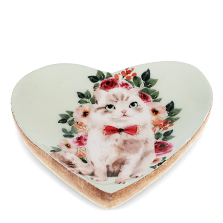 Cat heart trinket dish