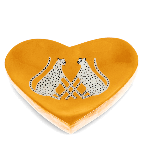 leopards heart trinket dish