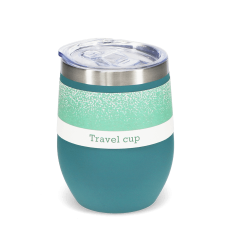 Rubber coated travel cup 350ml - Petrol blue