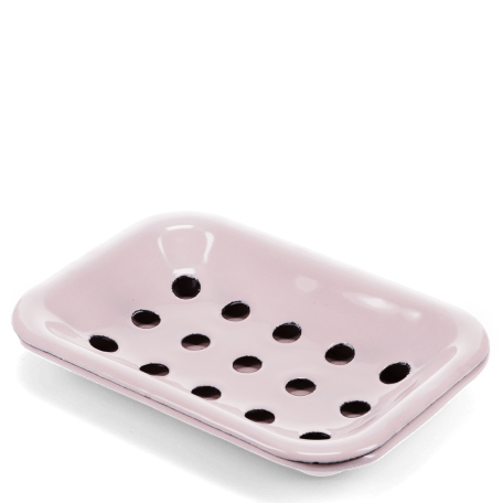 Two-part enamel soap dish - Pink