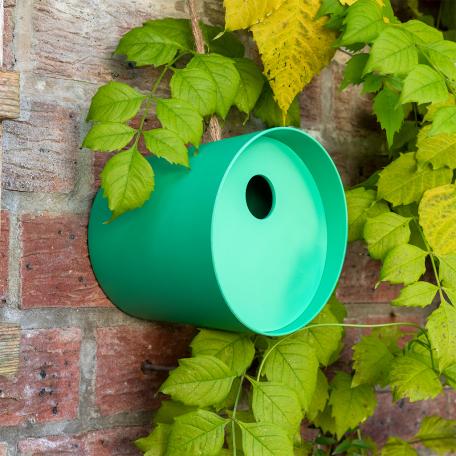 Round bamboo fibre birdhouse - Green