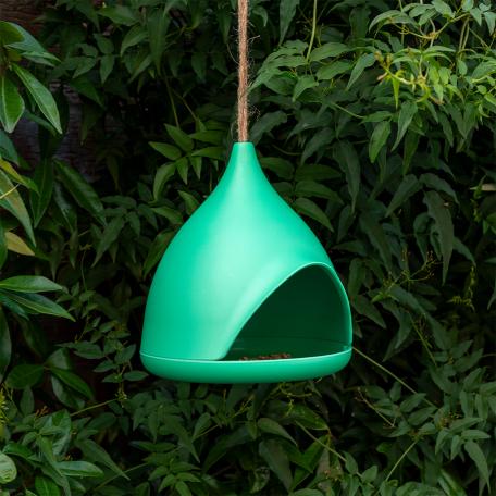 Bamboo fibre bird feeder - green