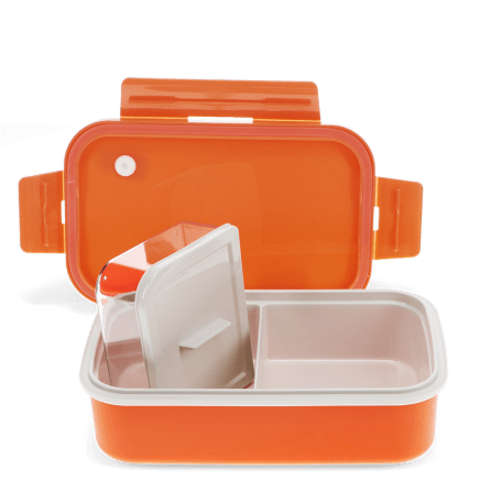 Double wall lunch box with divider - Orange