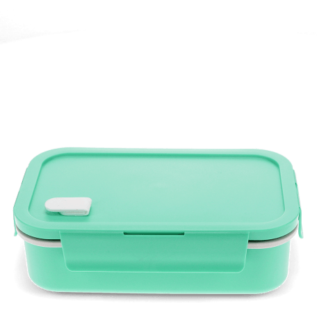 Double wall lunch box with divider - Aqua