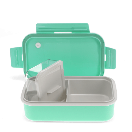 Double wall lunch box with divider - Aqua