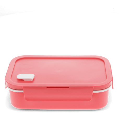 Double wall lunch box with divider - Rose pink