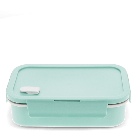 Double wall lunch box with divider - Pale blue