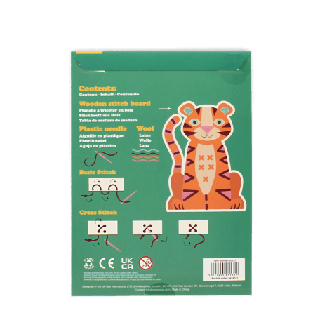 Learn to sew wooden hand-stitch set - Tiger