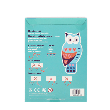 Learn to sew wooden hand-stitch set - Owl