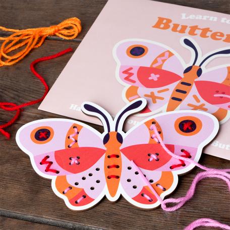 Learn to sew wooden hand-stitch set - Butterfly