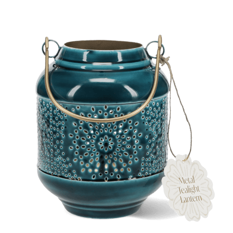 Enamel tealight lantern - Blue