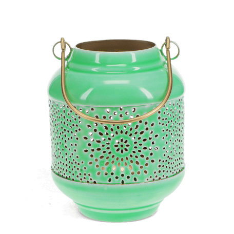 Enamel tealight lantern - Green