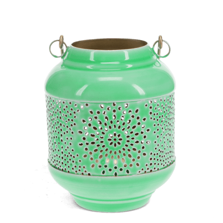 Enamel tealight lantern - Green