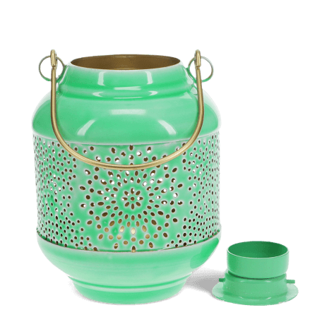 Enamel tealight lantern - Green