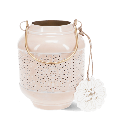 Enamel tealight lantern - Pink