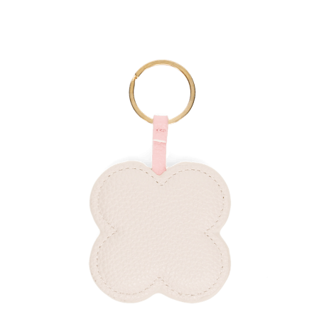 Faux leather keyring - Green daisy