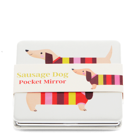 Square pocket mirror - Sausage Dog