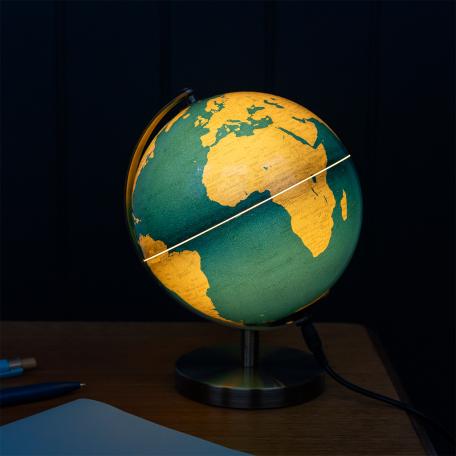 USB world globe light (14.2cm) - Blue and gold