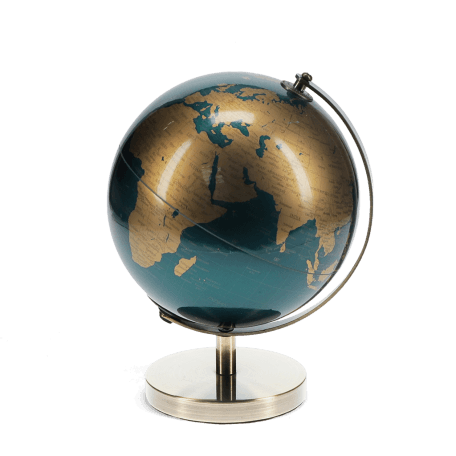 USB world globe light (14.2cm) - Blue and gold