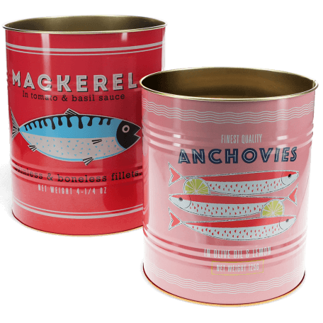 Set of 2 storage tins - fish