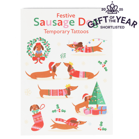 Temporary tattoos - Festive Sausage Dog