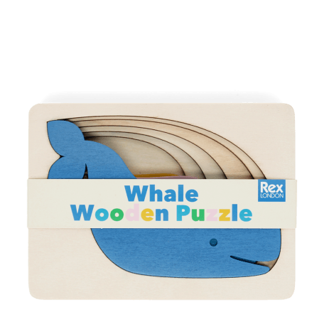 Wooden layered puzzle (5 pieces) - Whale