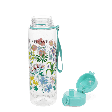 Drinks bottle with push button lid 700ml - Wild Flowers