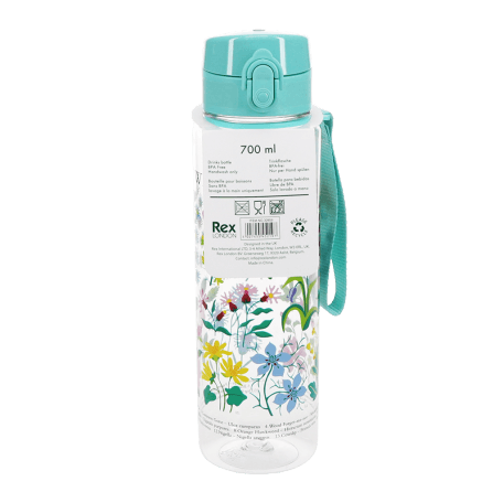 Drinks bottle with push button lid 700ml - Wild Flowers