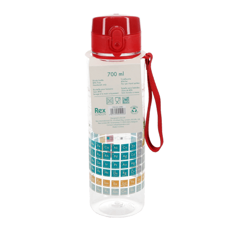 Drinks bottle with push button lid 700ml - Periodic Table