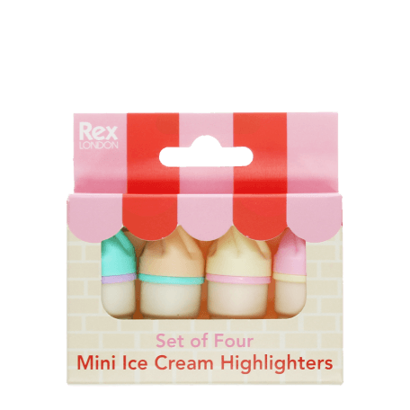 Mini highlighters (set of 4) - Ice cream