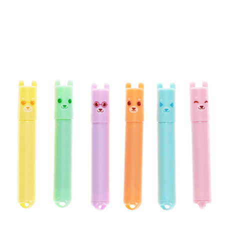 Mini highlighters (set of 6) - Bear